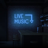 "LIVE MUSIC" NEON SKILT