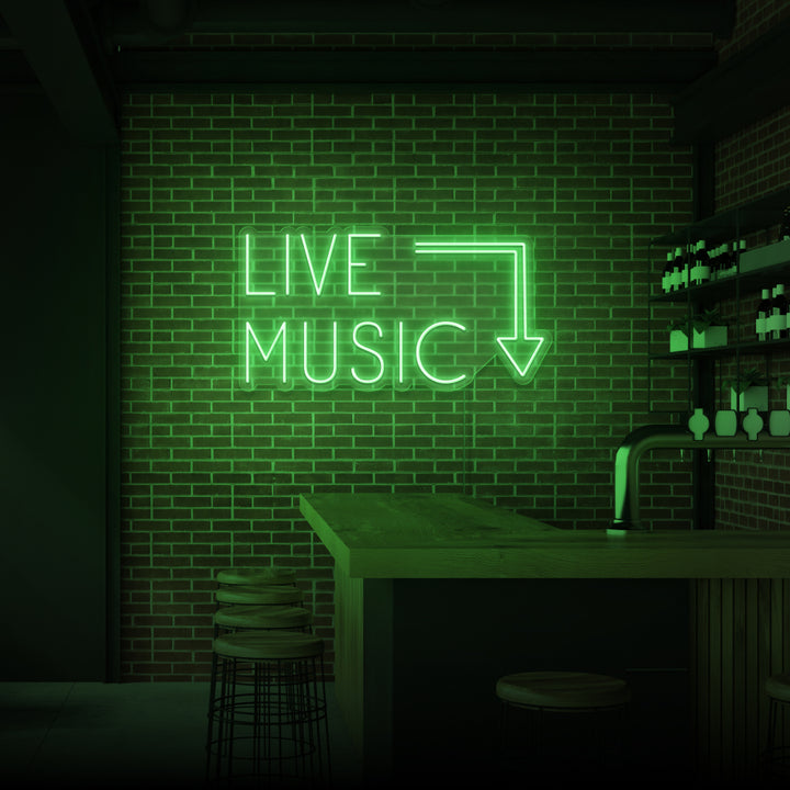 "LIVE MUSIC" NEON SKILT