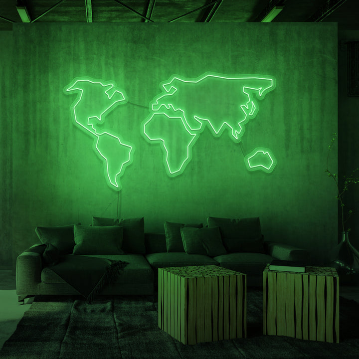 "VERDENSKORT" NEON SKILT