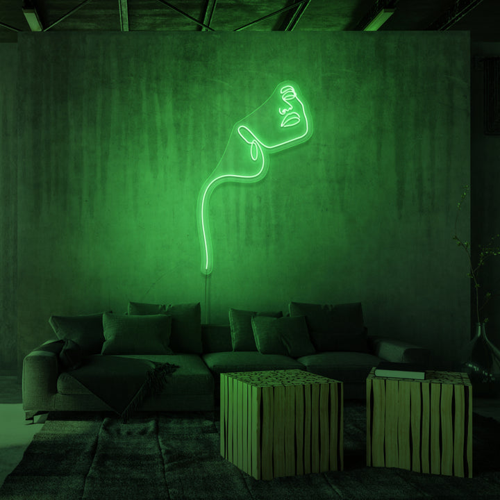 "LINE ART LADY" NEON SKILT