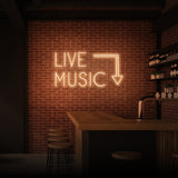 "LIVE MUSIC" NEON SKILT