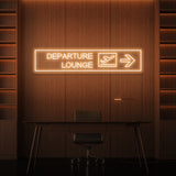 "DEPARTURE LOUNGE" NEON SKILT