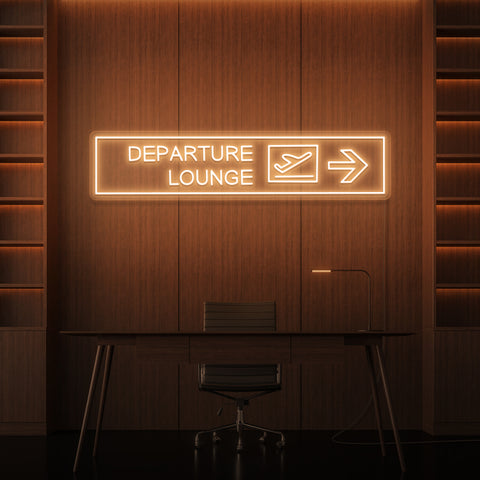 "DEPARTURE LOUNGE" NEON SKILT