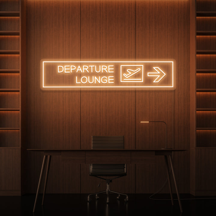 "DEPARTURE LOUNGE" NEON SKILT