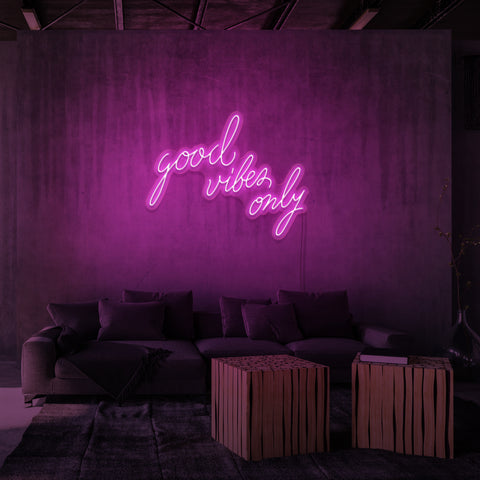 "GOOD VIBES ONLY" NEON SKILT