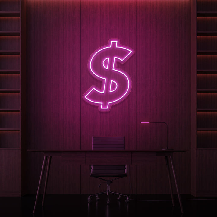 "DOLLAR SIGN" NEON SKILT