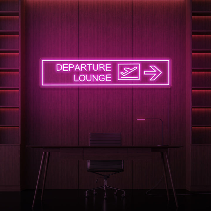 "DEPARTURE LOUNGE" NEON SKILT