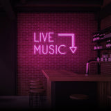 "LIVE MUSIC" NEON SKILT