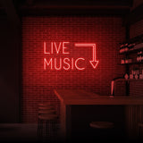 "LIVE MUSIC" NEON SKILT