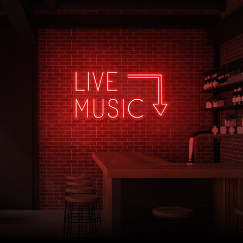 "LIVE MUSIC" NEON SKILT