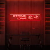 "DEPARTURE LOUNGE" NEON SKILT