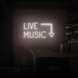 "LIVE MUSIC" NEON SKILT