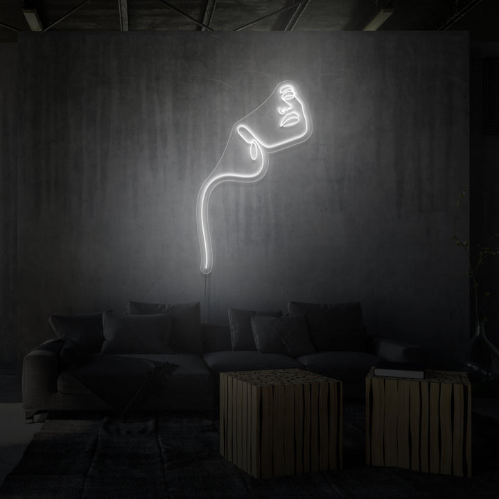 "LINE ART LADY" NEON SKILT